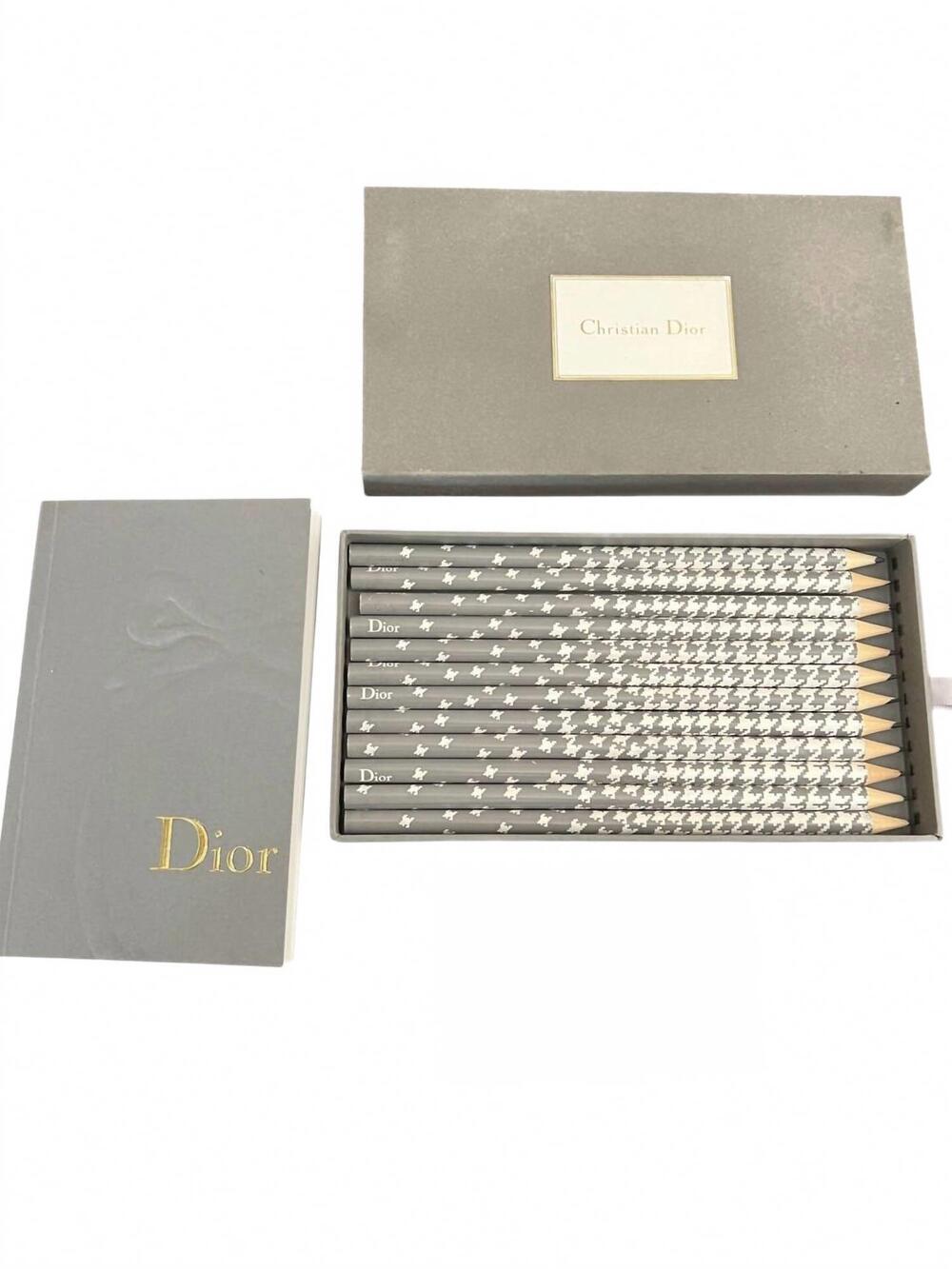 NEW DIOR pencil and notebook art set in grey